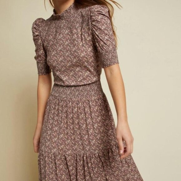 NATION LTD Fabiana Easy Victorian Midi Dress Little House Floral Print size M - Picture 1 of 8